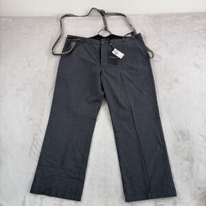 John Varvatos USA Suspender Pants‎ in Charcoal Heather Men 38x28 Wide Leg NWT